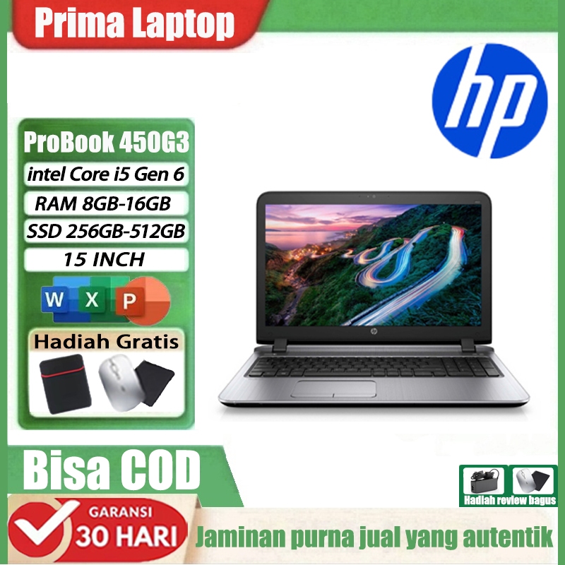 Laptop HP ProBook 450 G3  Intel Core i5 Gen 6 RAM 16GB laptop murch Original second notebook 15inch