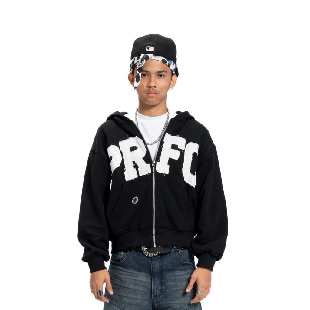 PREFACE - UNFINISHED HOODIE ZIPPER BOXY TEBAL PREMIUM PRIA WANITA