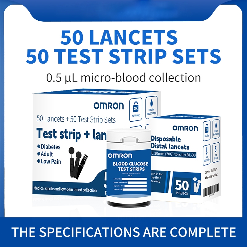Alat Cek Gula Darah OMRON Strip Uji Alat Tes Gula Darah (50 Strip) (Tidak ada Monitor)