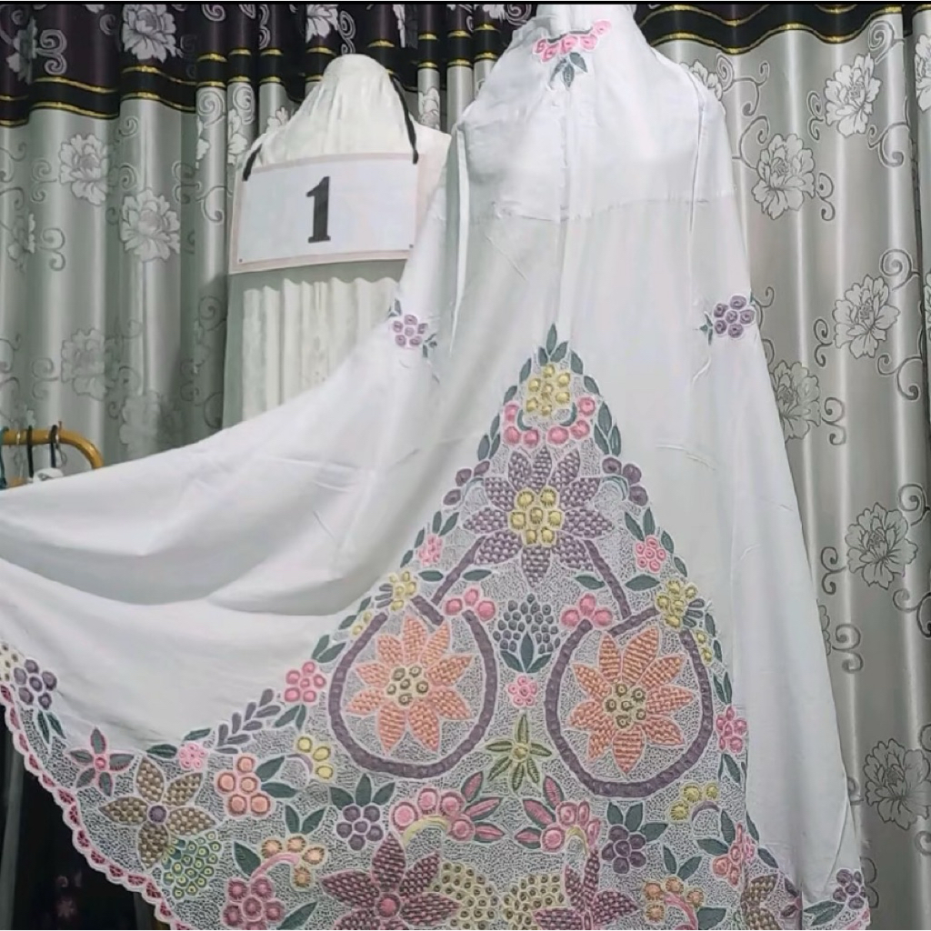 Mukena kerancang punggung katun paris