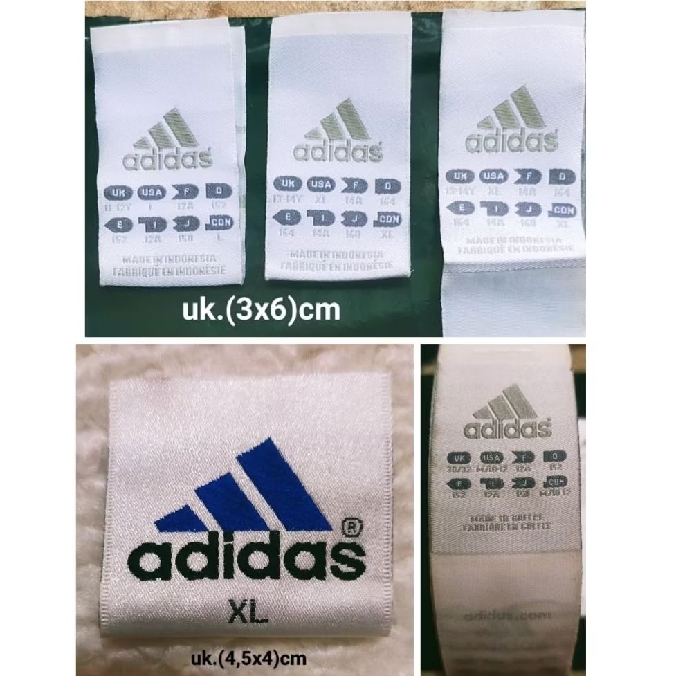 

tag label merek (main logo size) label tag adidas