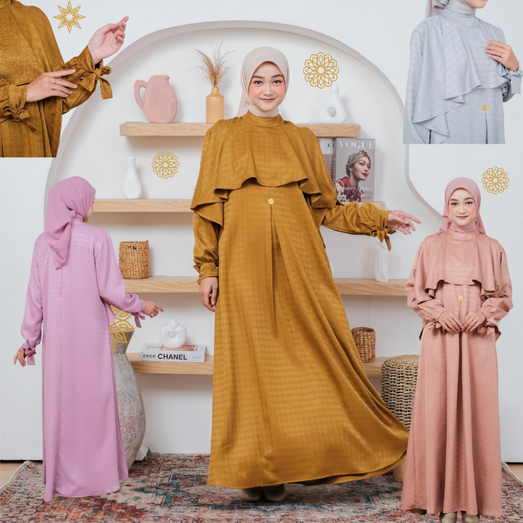 Kalacala - Gamis Ayunda | Gamis Mewah | Gamis Busui Jaquard Dobby Premium