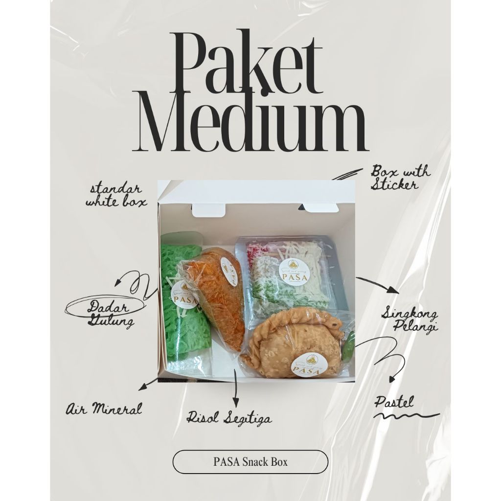 

Paket Medium - 4 jenis kue, Air Mineral & Tisu Makan