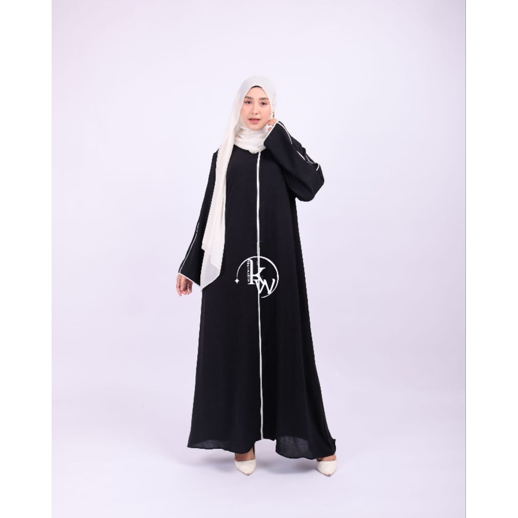 Abaya Hitam Simple - Pakaian Muslimah Yang Nyaman | Abaya Remaja Umroh dan Haji