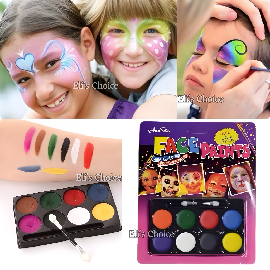 

Face Paint / Cat Wajah AMAN Tahan Air Warna Warni / Pewarna Muka Pesta Halloween