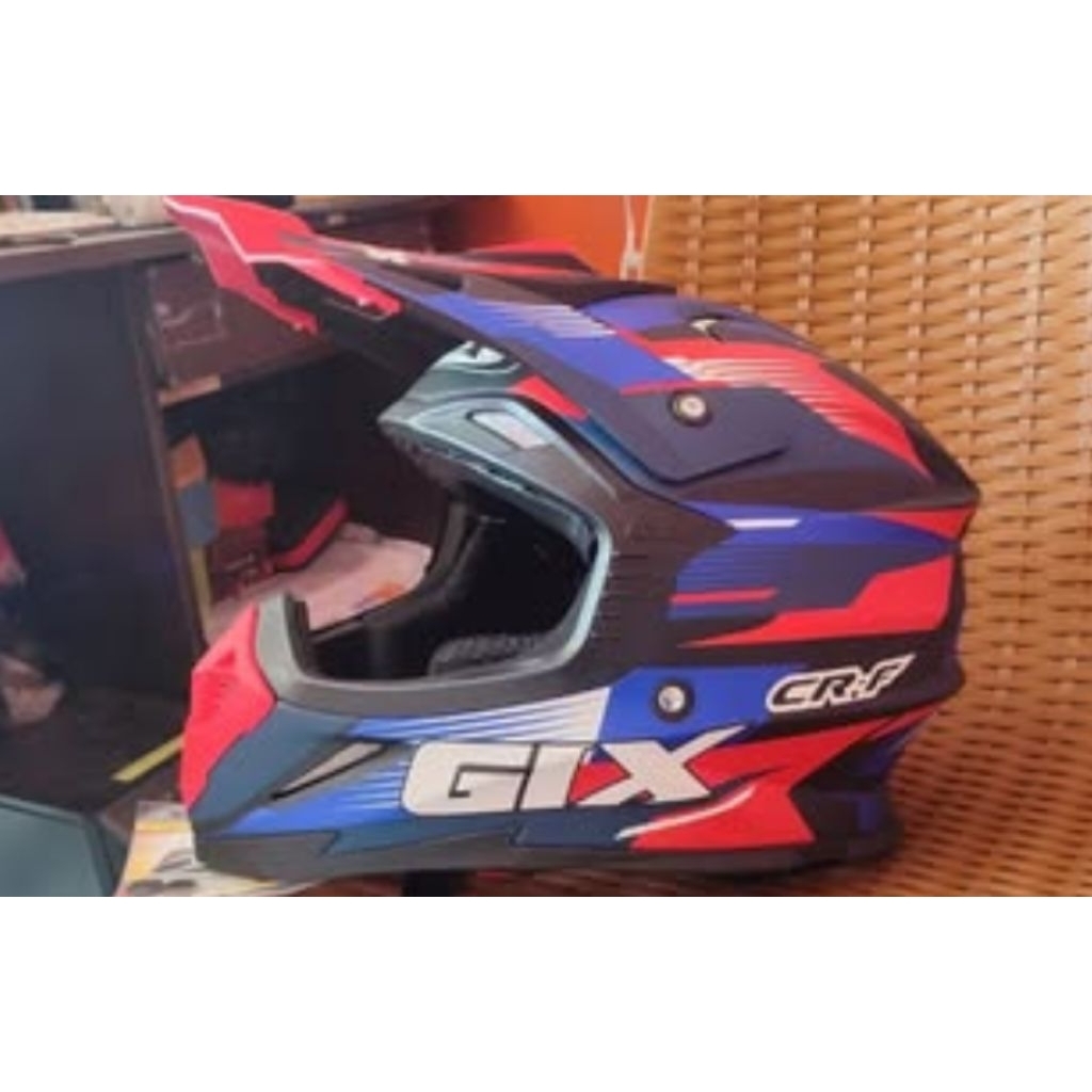 HELM GIX CROSS SIZE XL BARU CRF BLACK RED NEW EDITION BARANG BARU HARGA SECOND