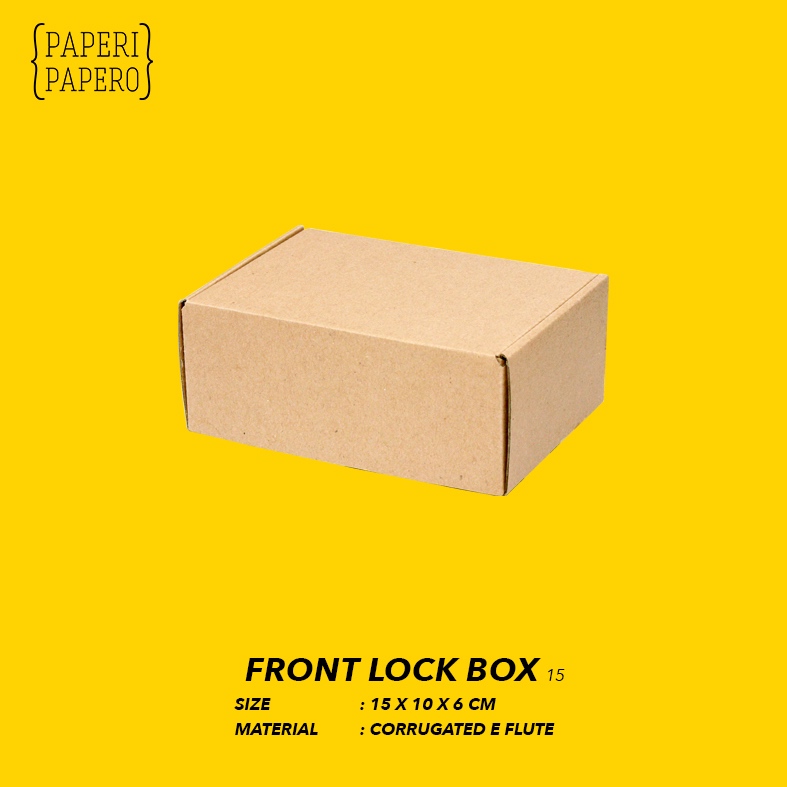 

Front Lock Box Kardus - Packaging Kaos / Aksesoris / Serba Guna (15 x 10 x 6 cm) (1 pcs)