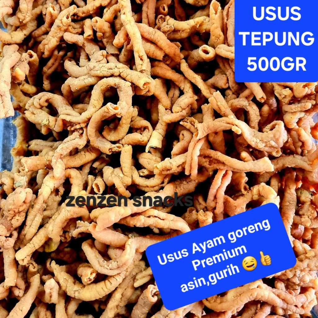 

KERIPIK USUS AYAM GORENG 500GR ORIGINAL KERIPIK USUS TEPUNG CRISPY