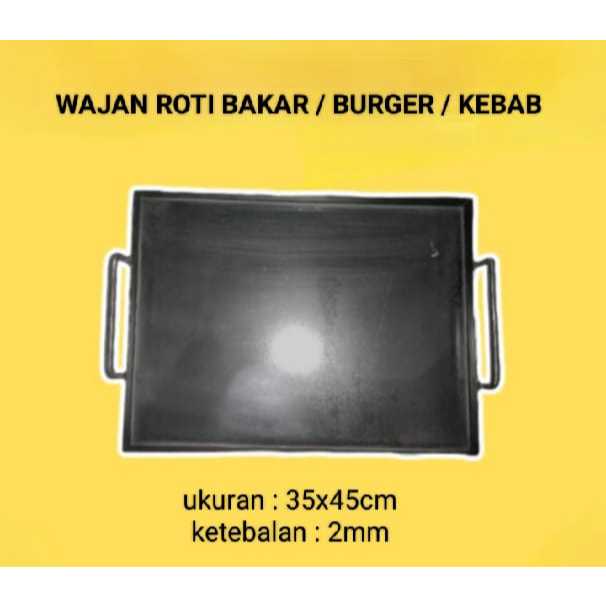 WAJAN DATAR / KEBAB / BURGER / ROTI BAKAR BAHAN UKURAN 35X45X2CM