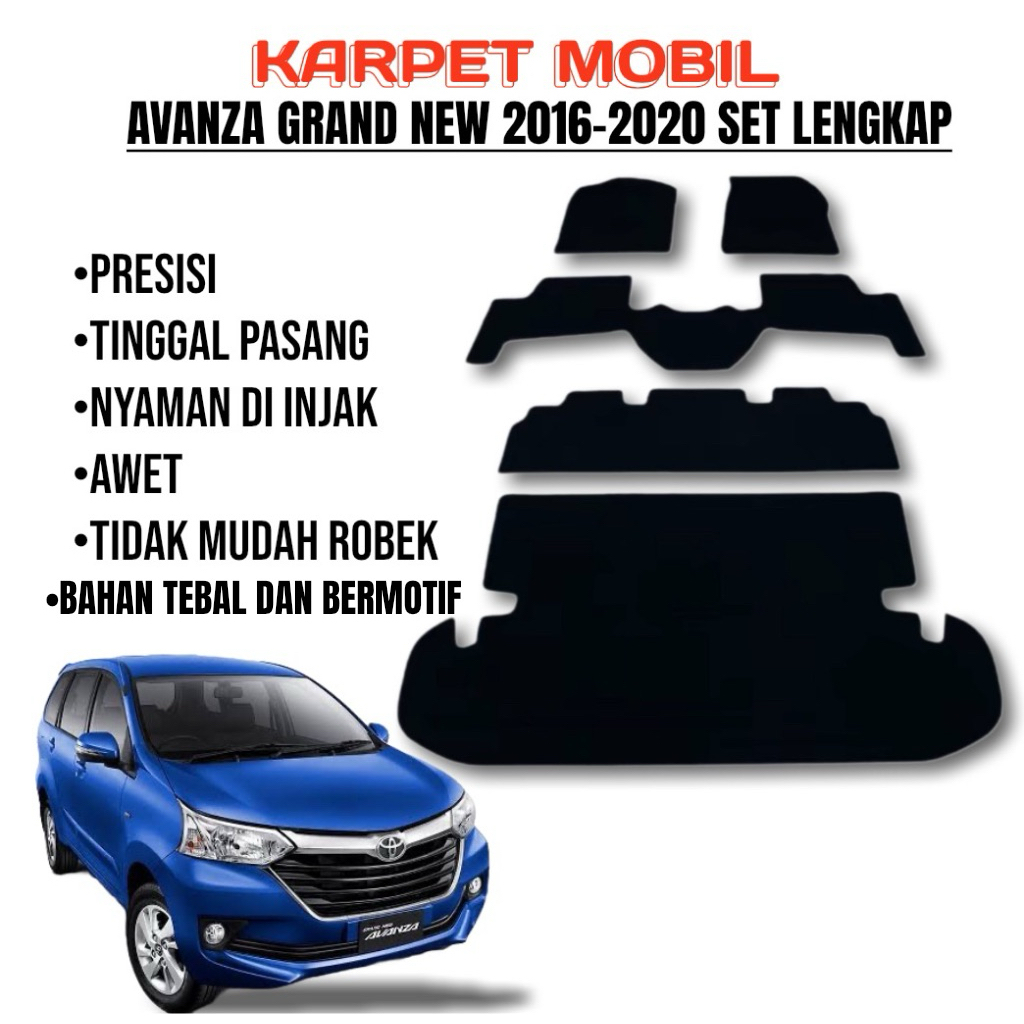 Karpet Mobil Avanza tahun 2016 2017 2018 2019 2020 fullset/ karpet mobil Avanza grand new tahun 2016