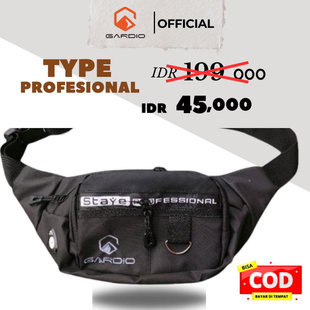 Gardio Profesional Tas selempang anti air pria gardio profesional waistbag tas bahu anti air tas pin
