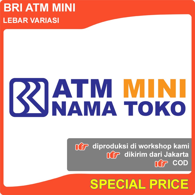 LOGO BRI ATM Mini Custom Ukuran Bahan Full Akrilik + Spon