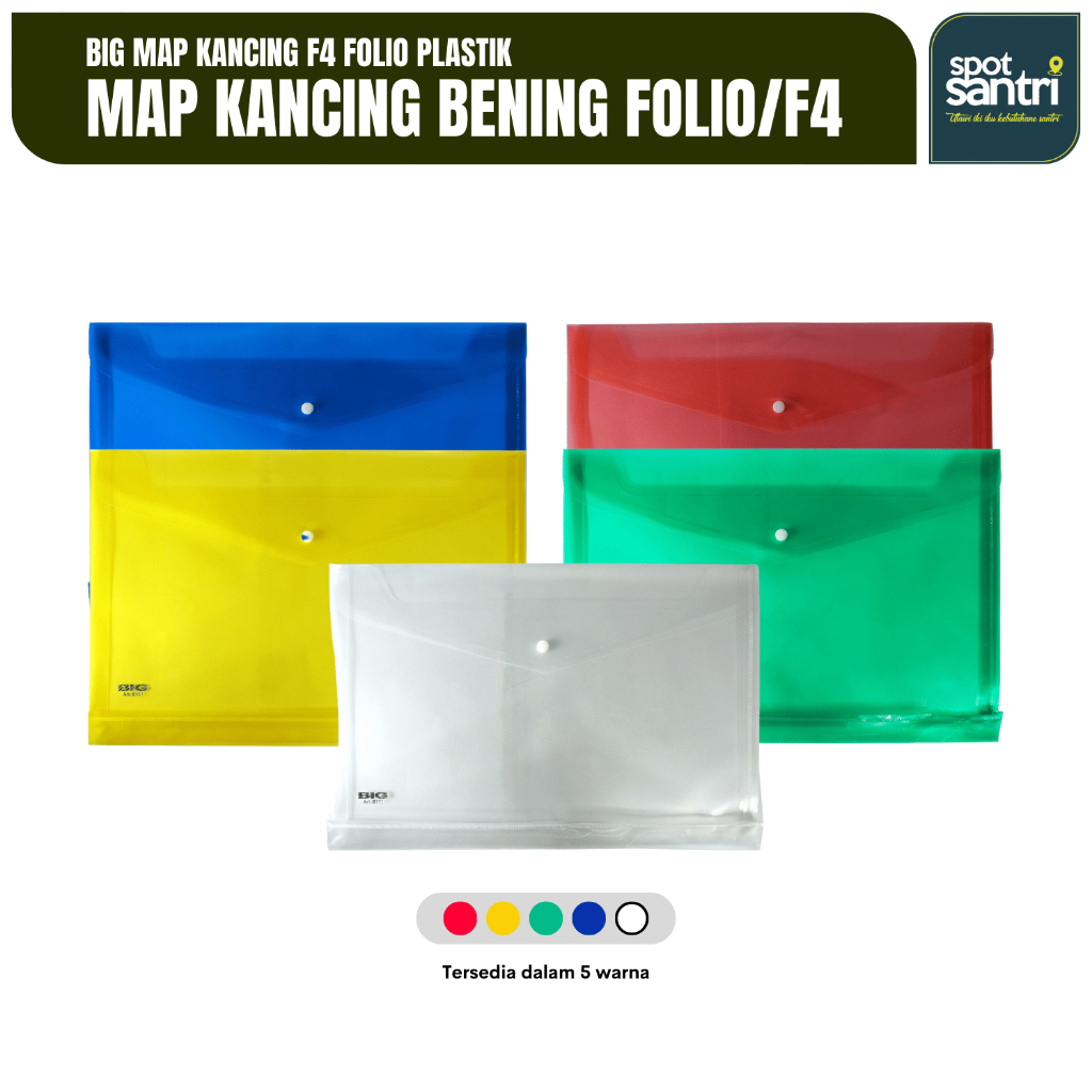 

BIG Map Kancing Plastik Warna Transparant Dokumen F4/ Folio [PCS]