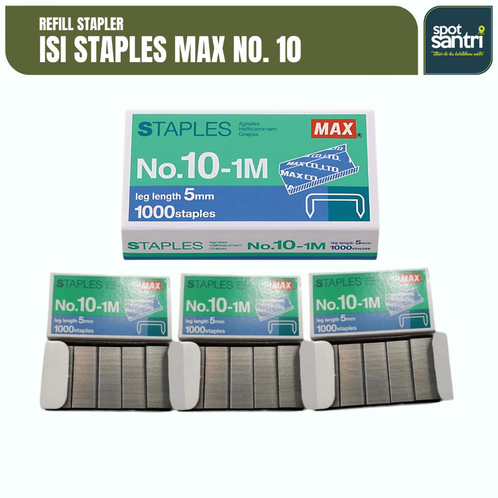

Refill Isi Staples Max No.10-1m | Isi Stapler Kecil [PCS]