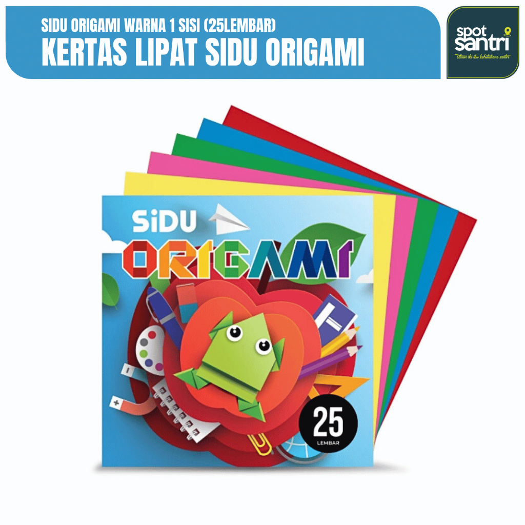 

Kertas Lipat SIDU Warna Warni 1 Sisi | Kertas Origami isi 25 lembar [Pack]