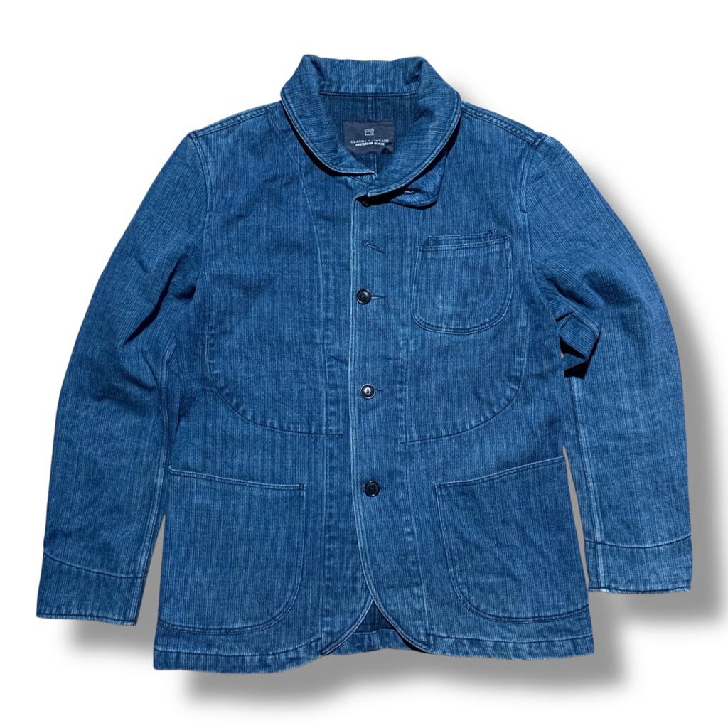 Scotch & Soda "Amsterdam Blauw" Heringbone Chore Jacket Denim