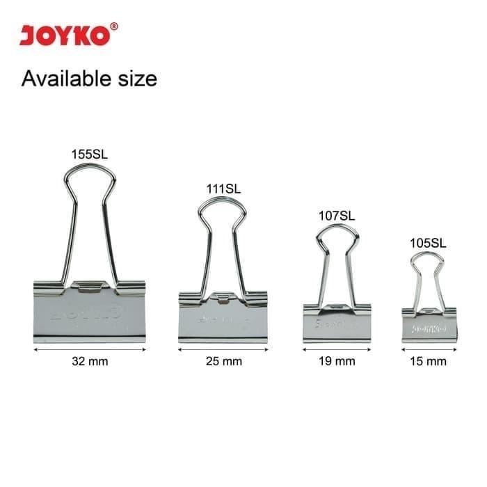 

Penjepit Kertas Binder Clip Silver Color Joyko No 105~155 Original Per Drum / Klip Binder 105 - 155 SL Jepitan Dokumen Warna Perak Per Tabung