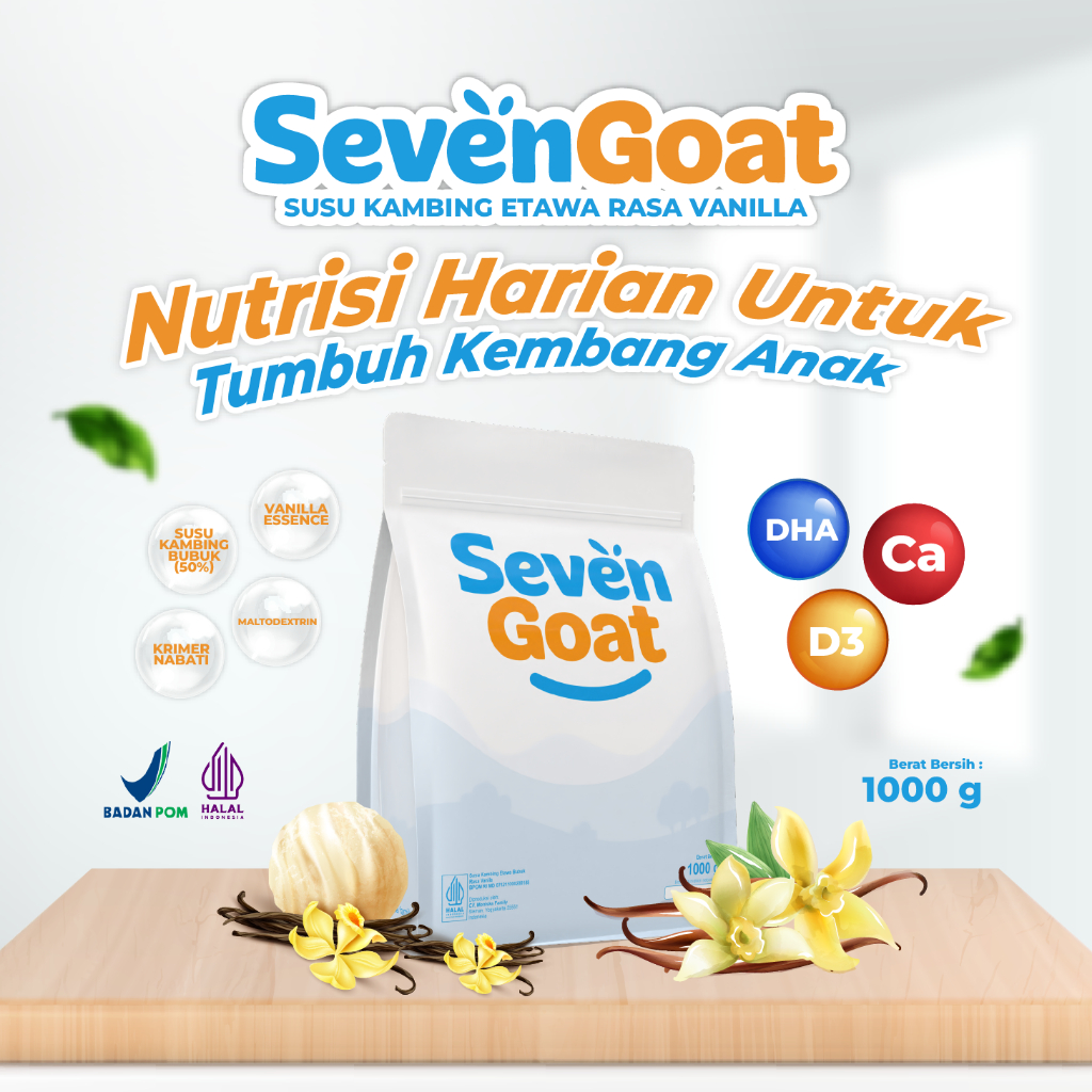 

Susu Kambing Alami Rasa Vanilla - Susu Kambing Etawa Bubuk - Nutrisi Harian Anak & Tulang Kuat