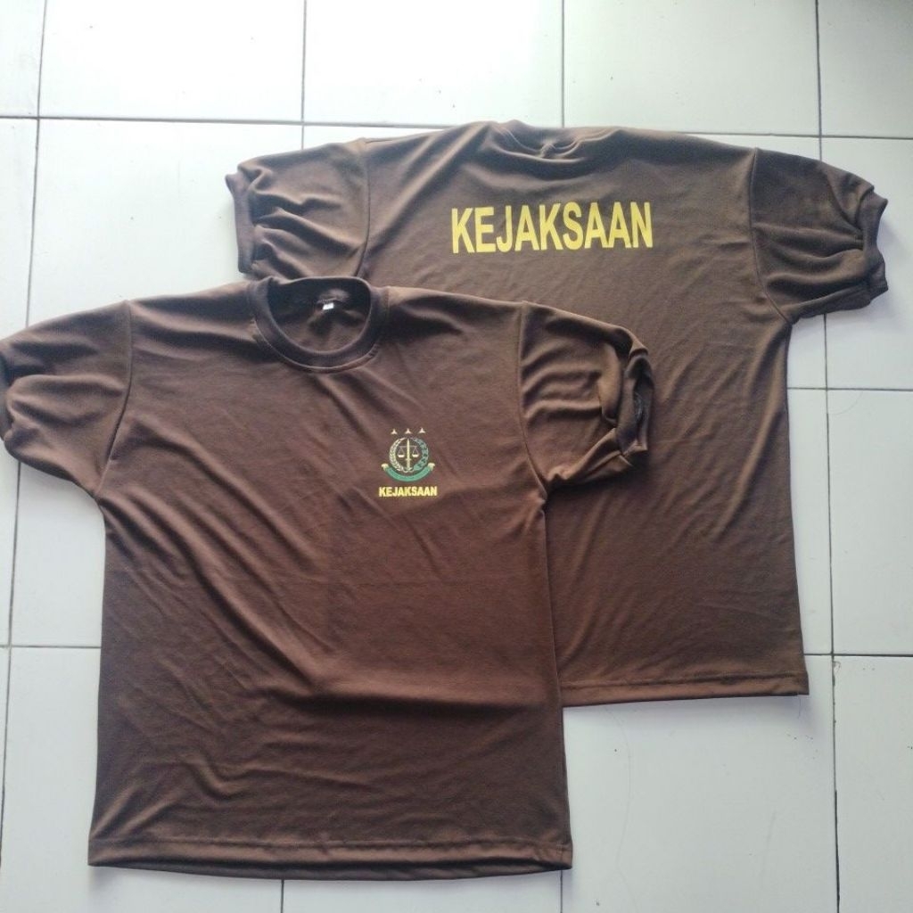 Kaos KEJAKSAAN coklat tua/kaos dalaman dinas kejaksaan