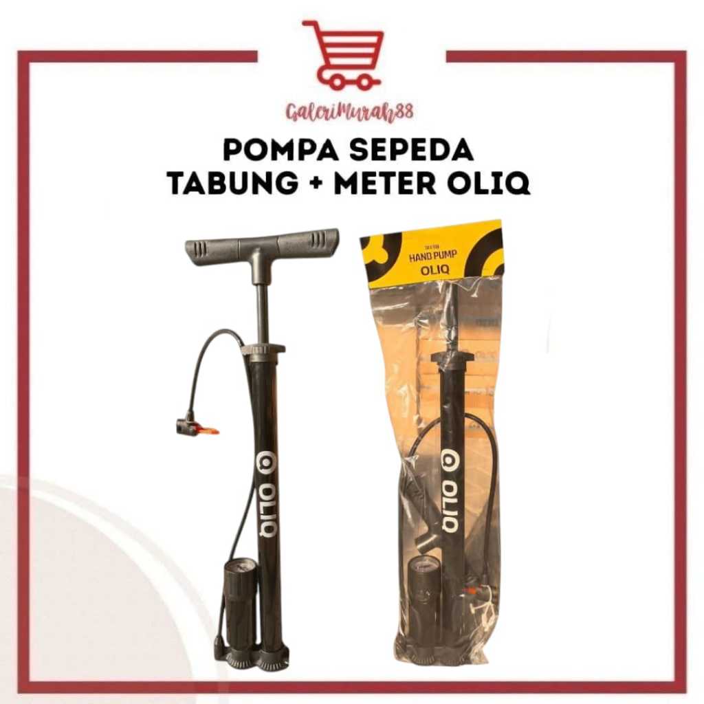 Pompa Sepeda Tabung + Meter Pentil Kecil Besar / Pompa Angin Ban Sepeda Dan Motor Kompa Sepeda Meter