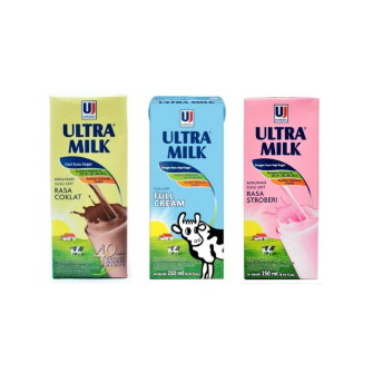 

Ultra Milk 250ml Full Cream/Cokelat/Strawberry - Susu UHT (Dus)