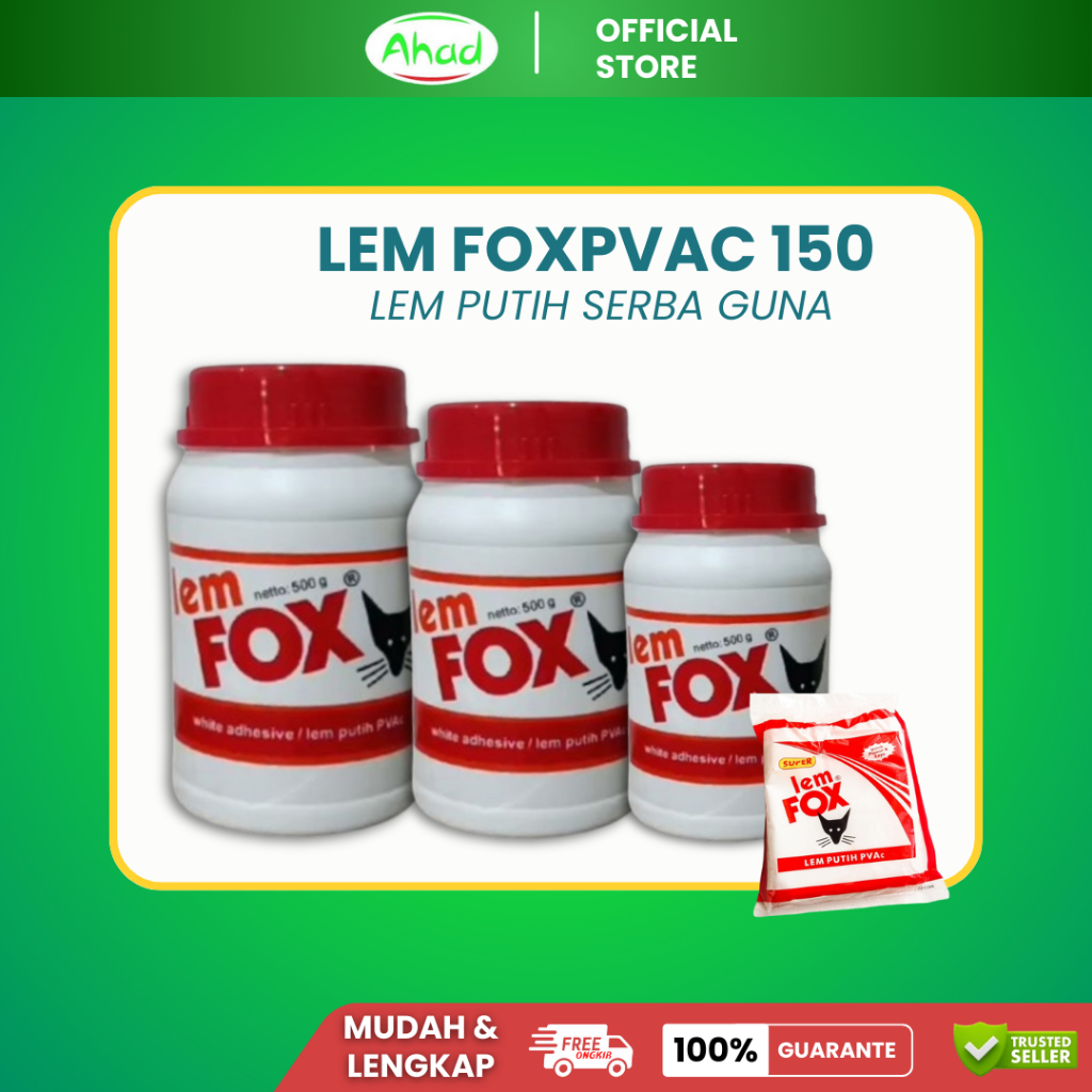 

Lem Fox Toples PVAC 150/500 GRAM | 1kg Super Rekat | LEM SERBAGUNA | LEM KAYU | LEM Koraltex