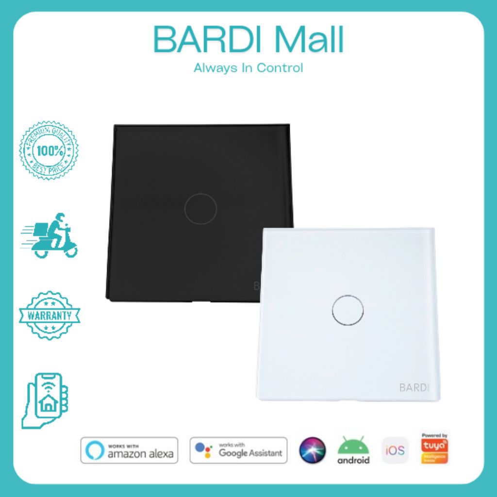 BARDI WALL SWITCH 1 GANG EU - SAKLAR WIFI