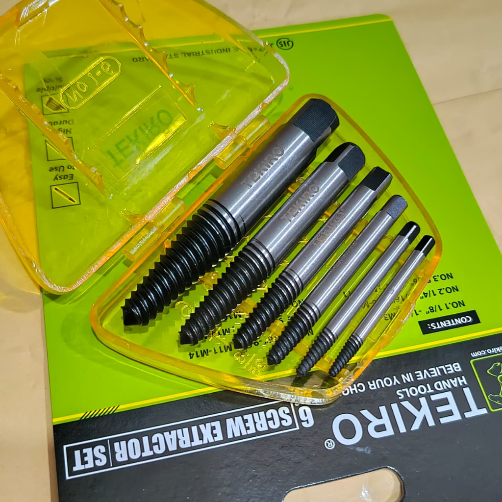 Tekiro Tap Balik Set 6 Pcs Tekiri Screw Extractor Set 6 Pcs/Tap balik baut patah set/Tap balik tekir