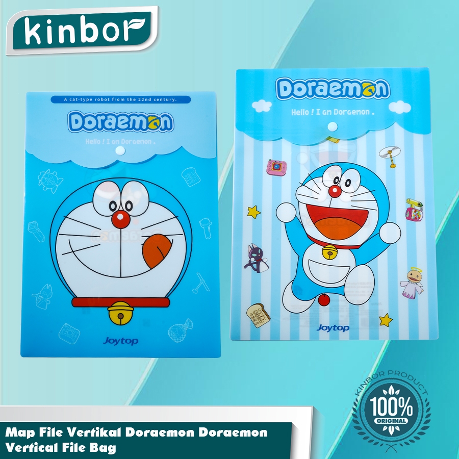 

Doraemon File Folder Clear Holder A4 / Map Plastik Kancing Vertikal 210 x 297 mm Kancing Karakter Doraemon / Map Tegak Lurus A4