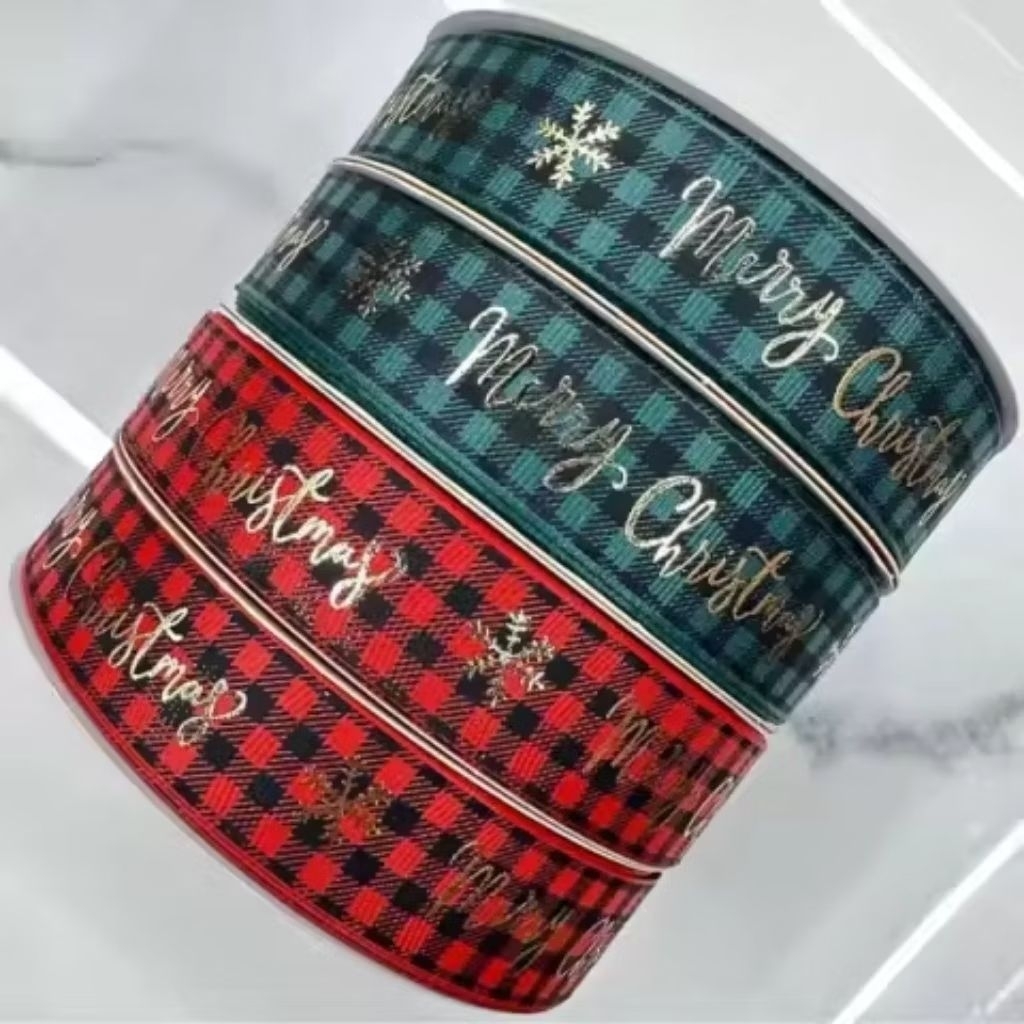 

1 Roll Lebar 2.5CM Pita Grosgrain Pita Kado Natal/ Pita Hampers Hadiah Natal Christmast Ribbon