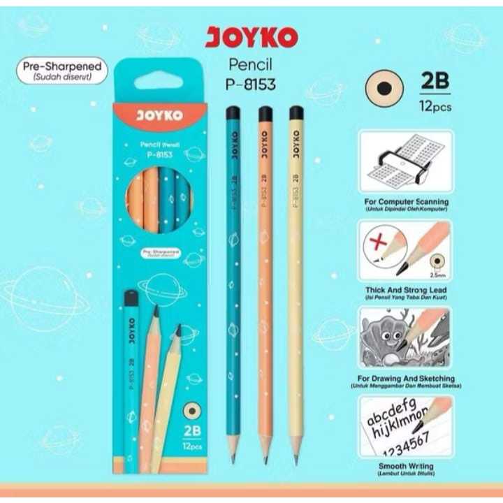 

( 1 PACK ) Pencil Pensil P-8153 SHOOTING PLANETS 2B JOYKO 1 Box 12 Pcs