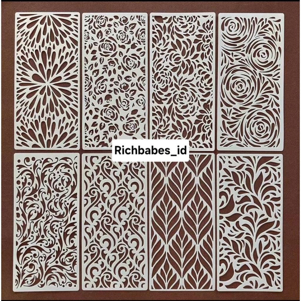 ￼STENCILS CETAKAN KUE MOTIF KUE BOLU GULUNG LAPIS LEGIT CAKE MOTIF BATIK 22cm 22x10.5cm