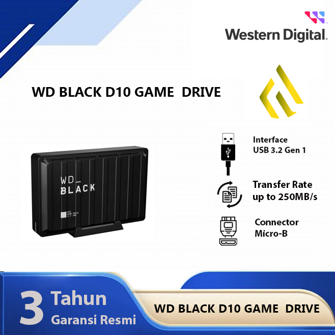 WD Black D10 8TB Game Drive - Hardisk Eksternal Gaming