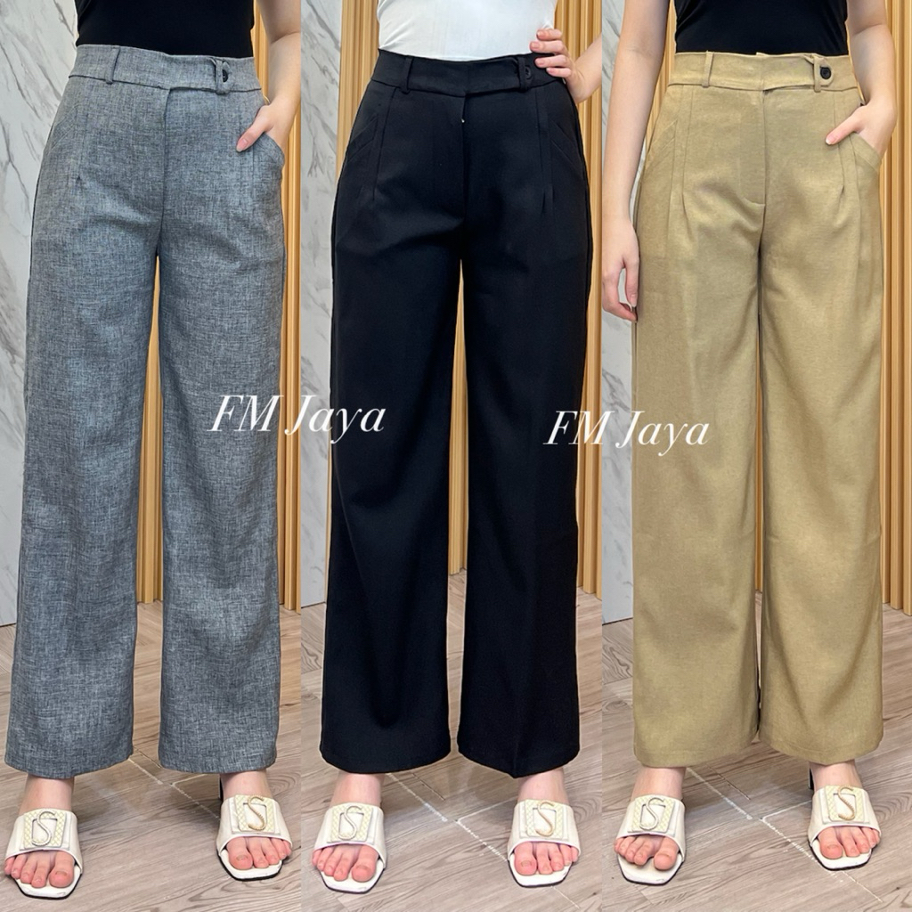 CELANA BASIC WANITA 7003 | CELANA KERJA WANITA | CELANA KANTOR | CELANA HITAM PANJANG | CELANA KAIN 