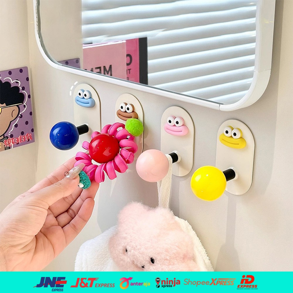 Gantungan Baju Tas Karakter Motif Lucu Kait Pakaian Tempel Dinding Unik Multifungsi Estetik