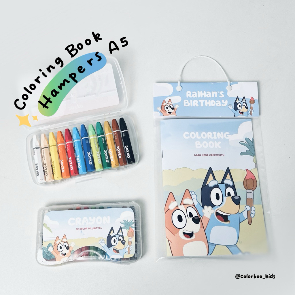 Souvenir Ulang Tahun Anak | Paket Buku Mewarnai dan Crayon | Paket Buku Mewarnai Set | Worksheet Ana