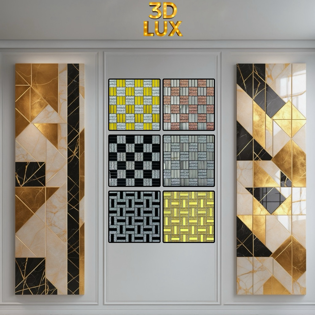6 Pilihan ADHESIVE Peel & Stick Mosaic Glass Stripe Mirror tiles Tempel Keramik Dinding Dekorasi