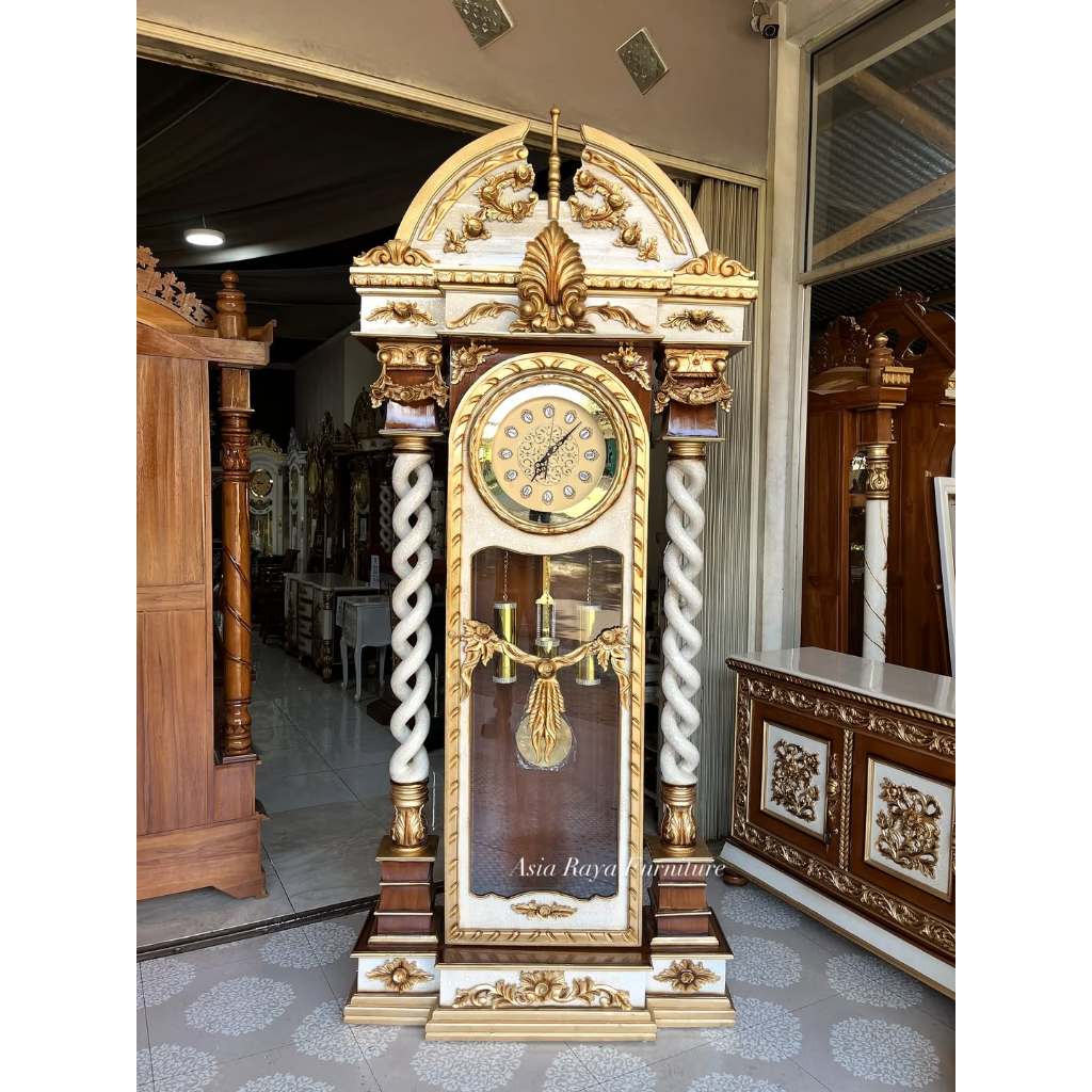 Jam Hias Brawijaya Spiral Kayu Jati