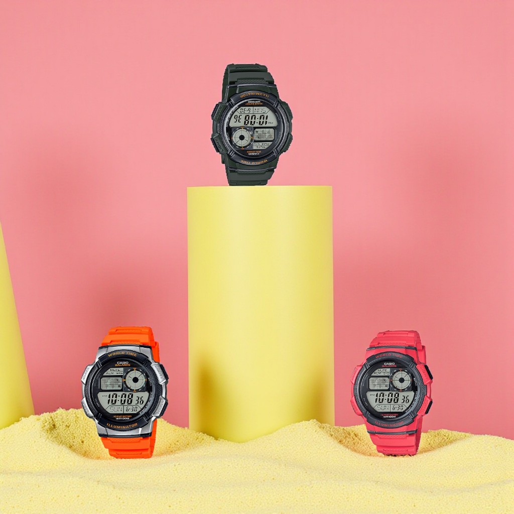 Jam Tangan Casio General AE-1000W AE1000 AE1000W Sporty Digital Resin Band