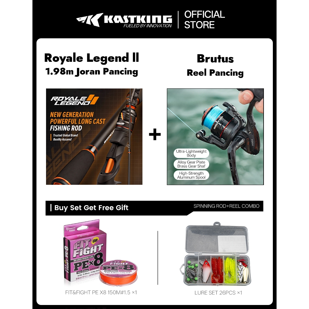 [OFFICIAL] KASTKING JORAN PANCING 1 SET ROYALE LEGEND II+REEL =1.98M SPINNING JORAN+BRUTUS REEL+ PE