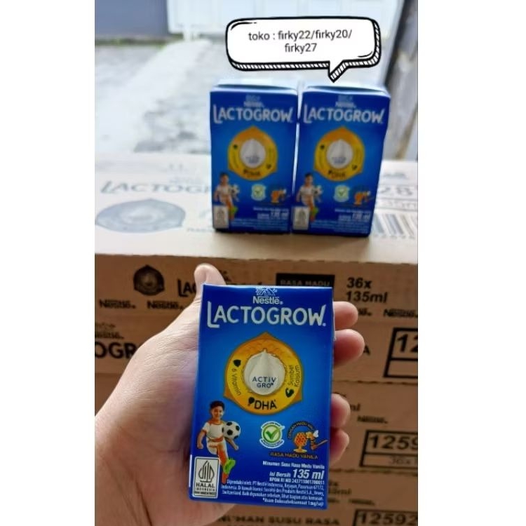 

Lactogrow susu UHT madu vanila 36x135ml Ready siap kirim exp 7/26
