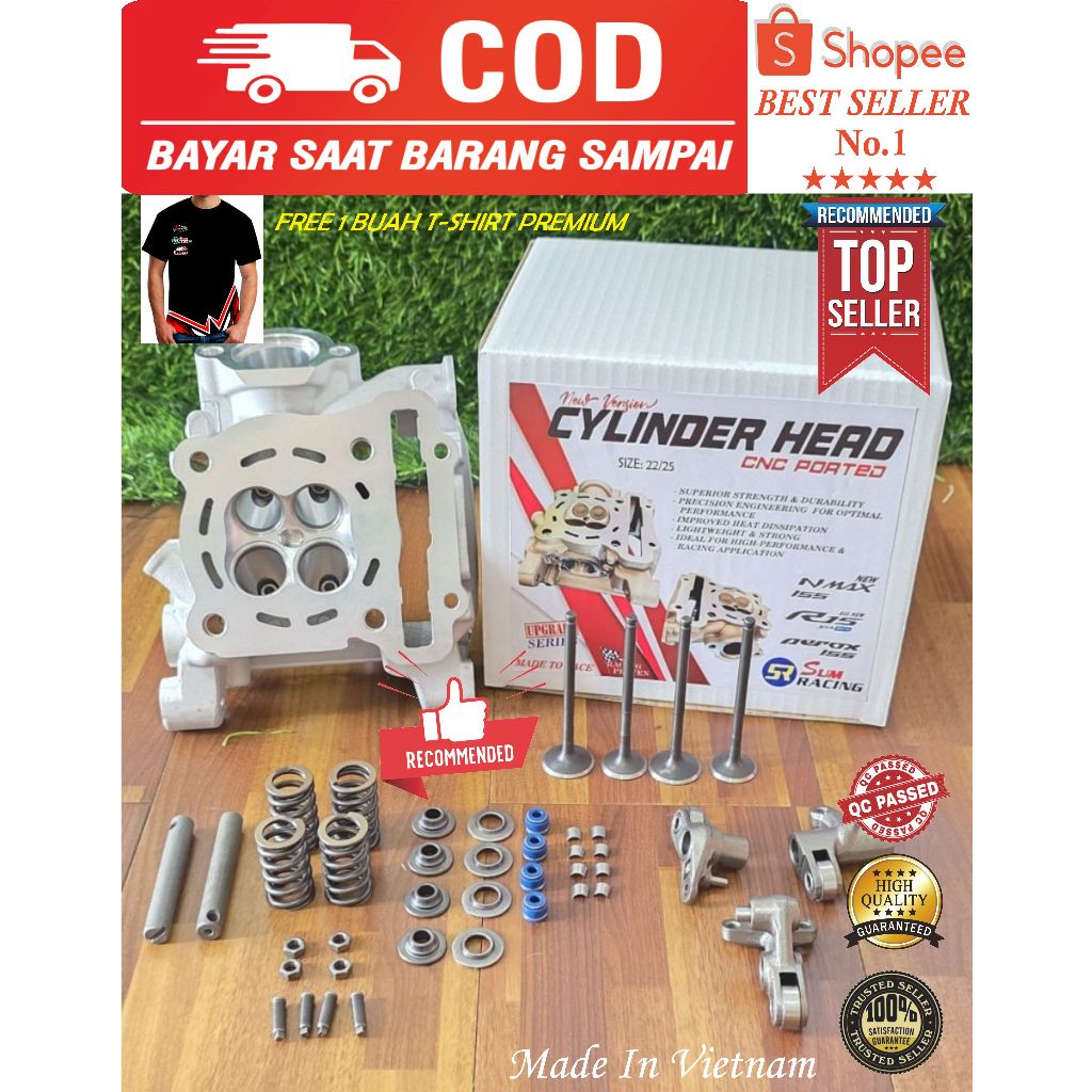 SUPER HEAD NEW NMAX, AEROX 155, R15VVA, WR155 SIZE 20/23 & 22/25 Porting CNC