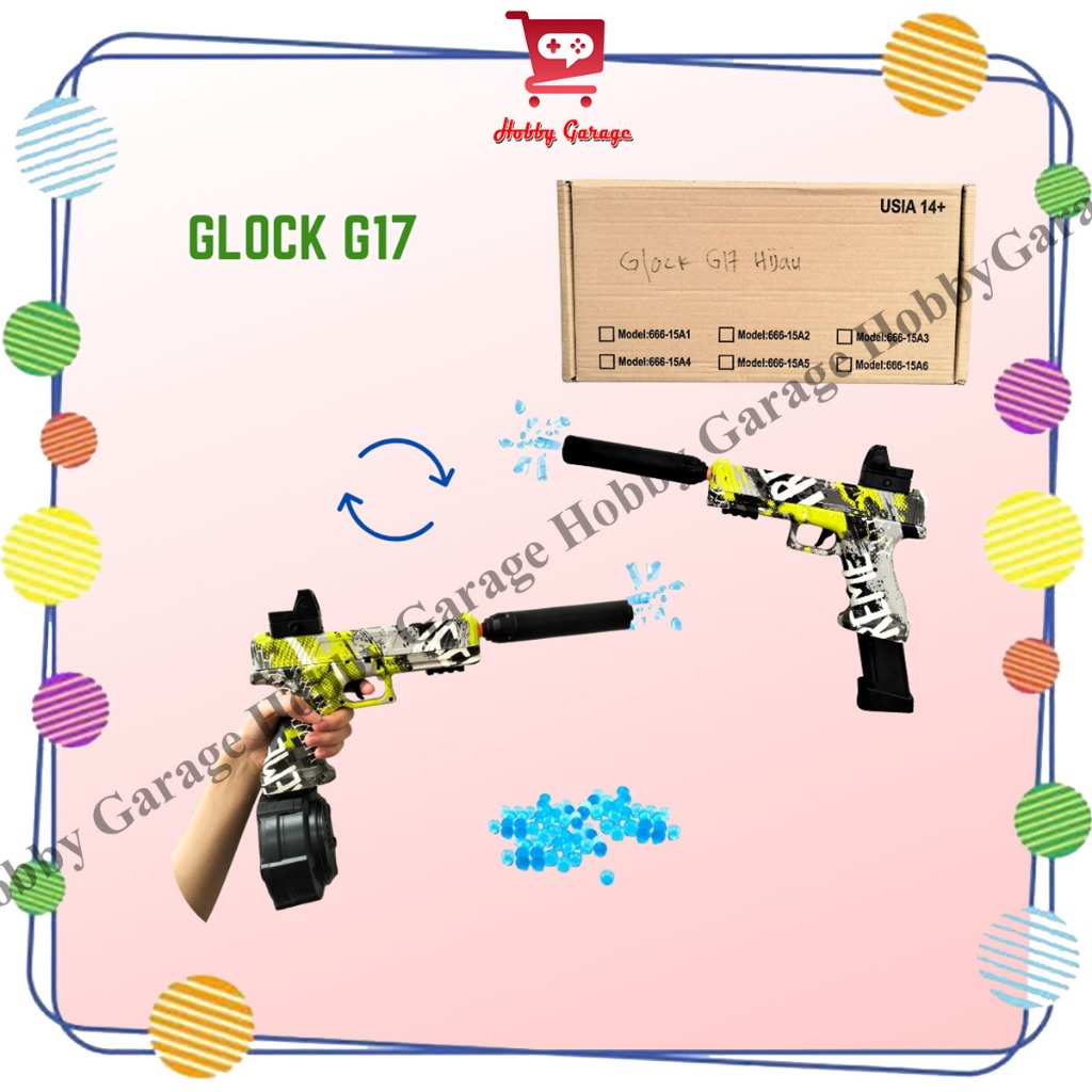 Mainan Tembakan Glock Pubg WaterGel Gun Anak Water Gel G17
