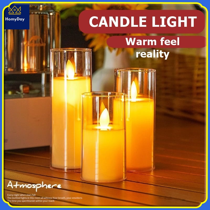 Pajangan Rumah Dekorasi Rumah Lilin Led Lampu Meja Lampu Candlelight Lilin Palsu
