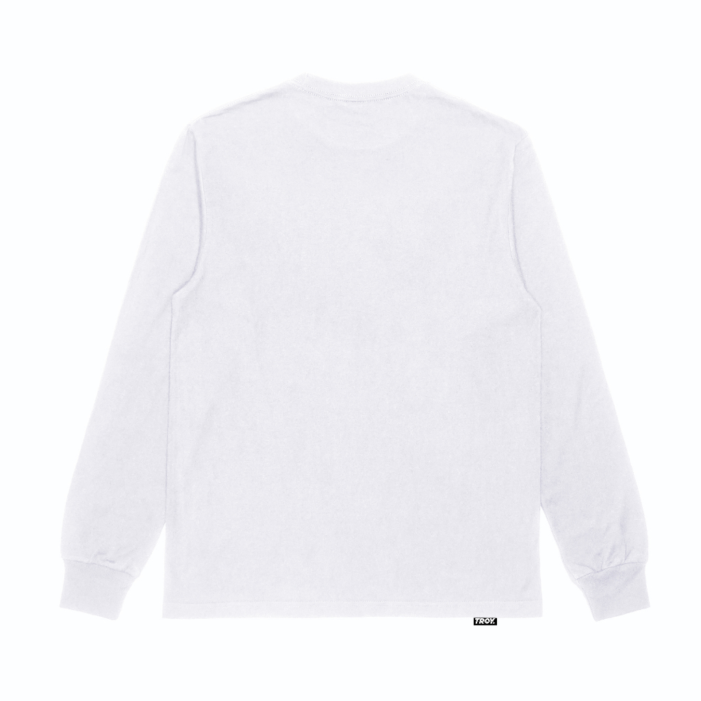 Troy Company Longsleeve Tshirt White Crackle - Kaos Putih Lengan Panjang LSD 3287