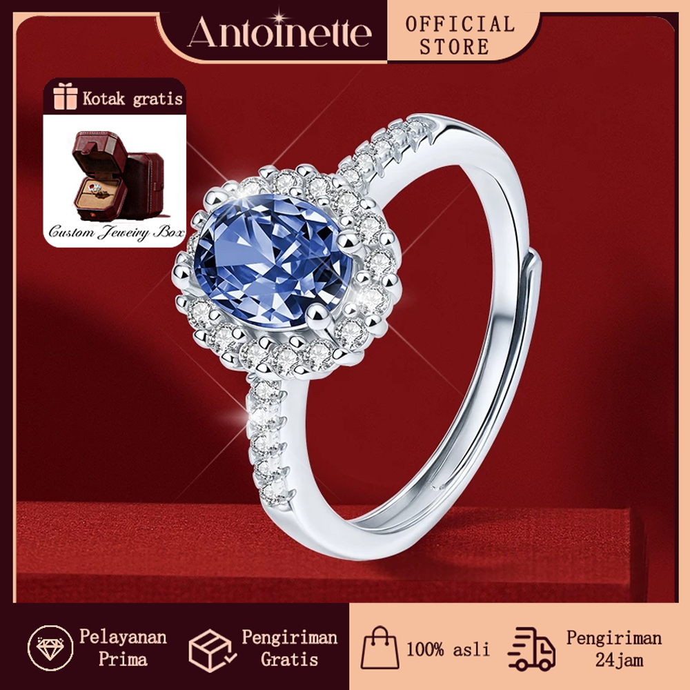 【Kotak Gratis】Cincin kawin Pasangan Platinum Asli Cewek Modis Anti karat Adjustable