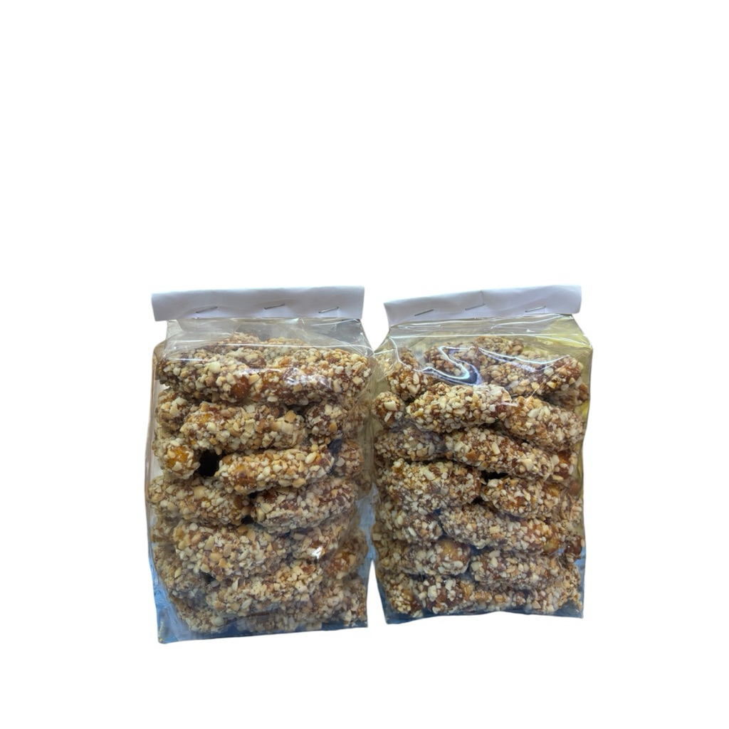 

Snackkings Kue Lontong Paris Kacang Dan wijen Home Made Manis Renyah Gurih Gula asli Kemasan Plastik 500grm