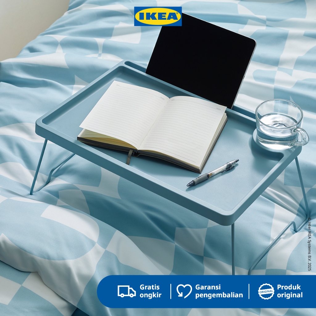 IKEA BRUKSVARA Meja Lipat / Baki Lipat Tempat Tidur Serbaguna Biru