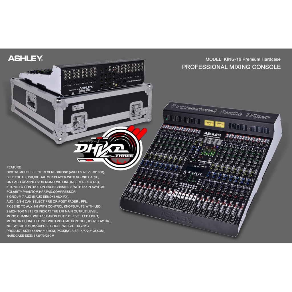 MIXER ASHLEY KING PREMIUM 16 WITH HARDCASE BARU / Mixer Ashley King Premium 16 with fly case / mixer