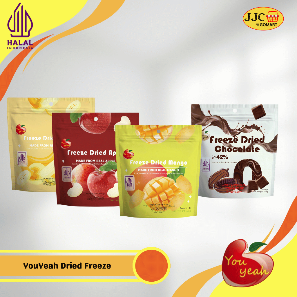 

YouYeah Freeze Dried Fruits Buah Kering Mango,Apple,Banana,& Chocolate15g - 25g
